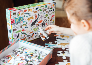 C Boy thinking about puzzle